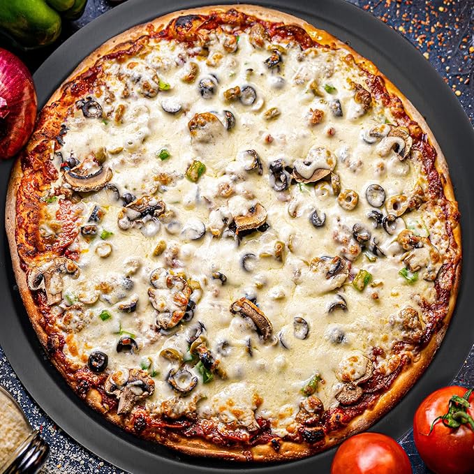 Beasea Pizza Pan 14 Inch, Perforated Pizza Pans with Holes, Heavy Duty Aluminum Alloy Round Pizza Crisper Pan Pizza Baking Tray Bakeware for Home Restaurant Kitchen