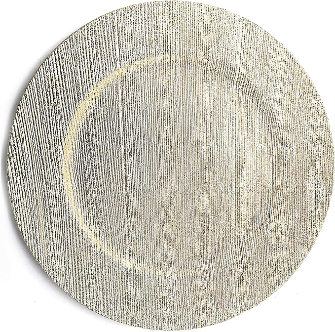 allgala 13-Inch 6-Pack Heavy Quality Round Charger Plates-Texture Gold-HD80355